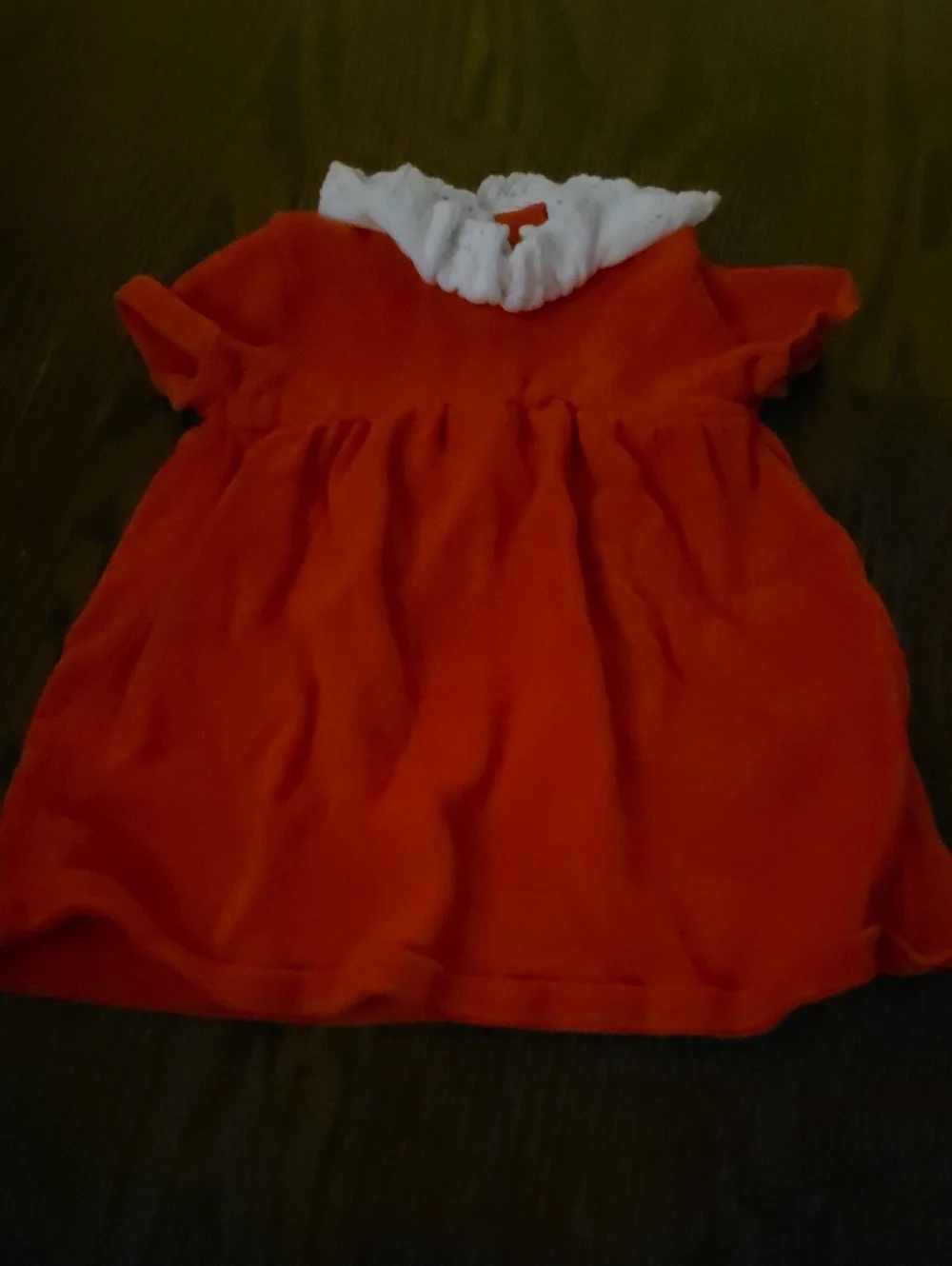 Janie and Jack Red Dress with White Ruffled Collar